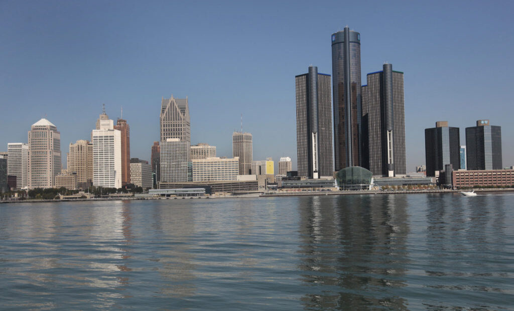 The city of Detroit's, Michigan, skyline is seen along the Detroit river from Windsor, Ontario September 28, 2013. Two professional basketball team owners on April 27, 2016 announced a $1 billion investment plan to attract a Major League Soccer club to downtown Detroit in a move they said would help revitalize the city. REUTERS/Rebecca Cook/File Photo